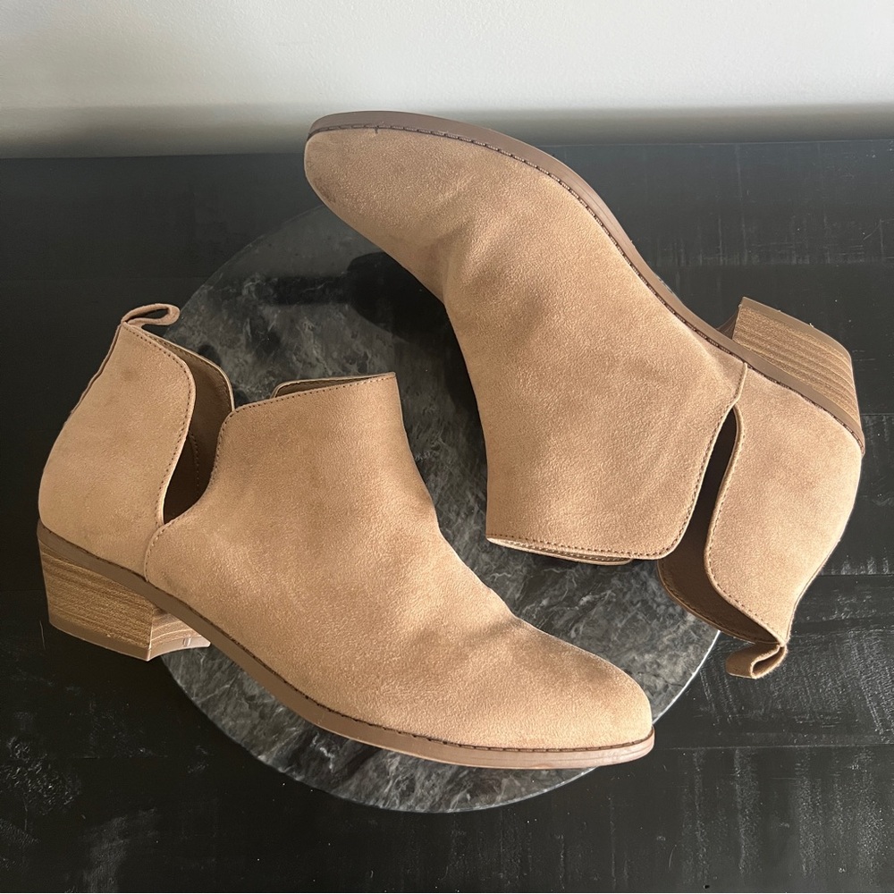 Lane Bryant Suede Ankle Boots Women’s size 9 Beige - Tan